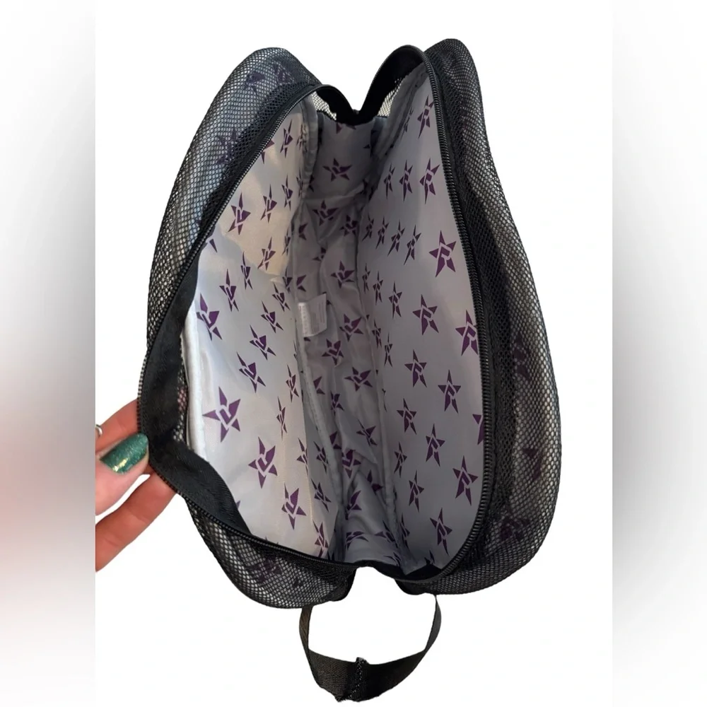 NEW Cheer Rebel Renegade Shoe Bag Black Velour & Mesh Zip Closure Bag Only - Picture 4 of 8
